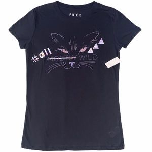 Free State Cat Wild Graphic Tee NWT!